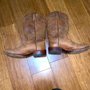 Nocona boots red and green stitching western boots